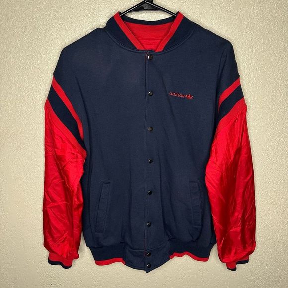 VTG Adidas Snap Bomber Jacket Size M - Picture 4 of 6